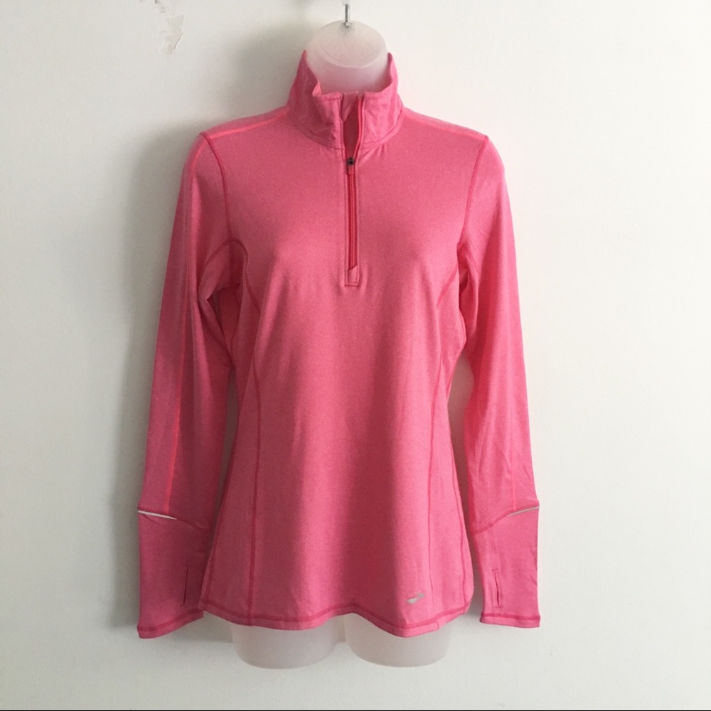 Brooks Women’s 1/3 Zip Up Exercise Pullover Pink